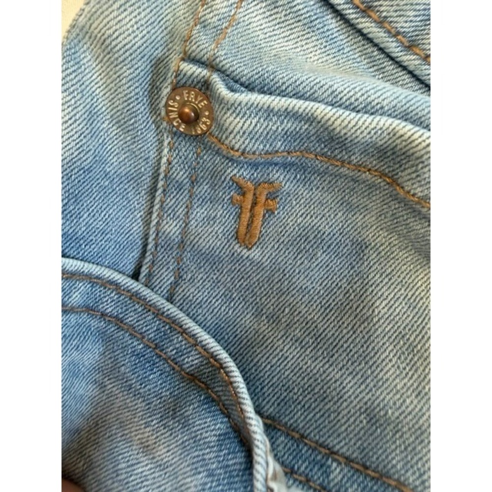 Frye High Rise Crop Cuff Jeans Light Blue Stevie Wash Uncuffed Size 16/34 - Picture 3 of 4